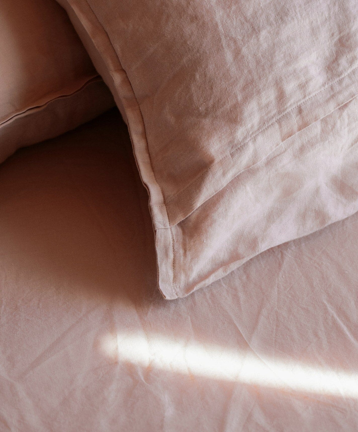 Linen Fitted Sheet by Fable Home, shown in Autumn Rose.