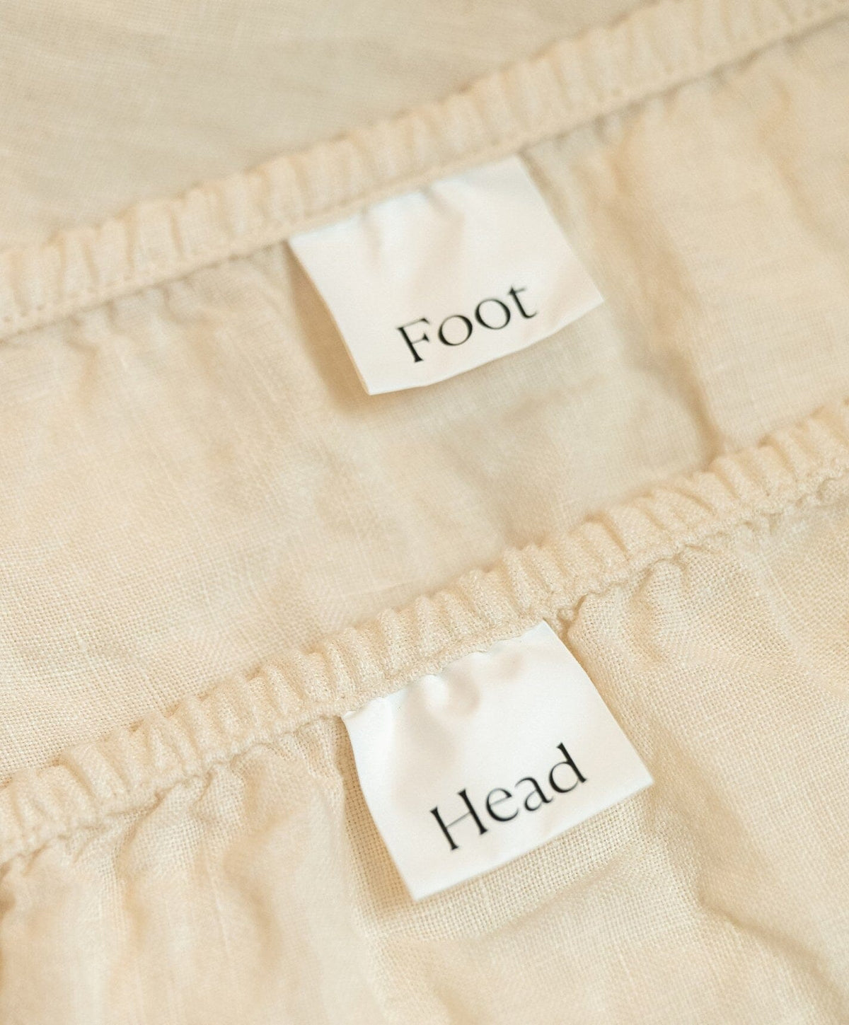 Linen Fitted Sheet by Fable Home, shown in Birch Sand.