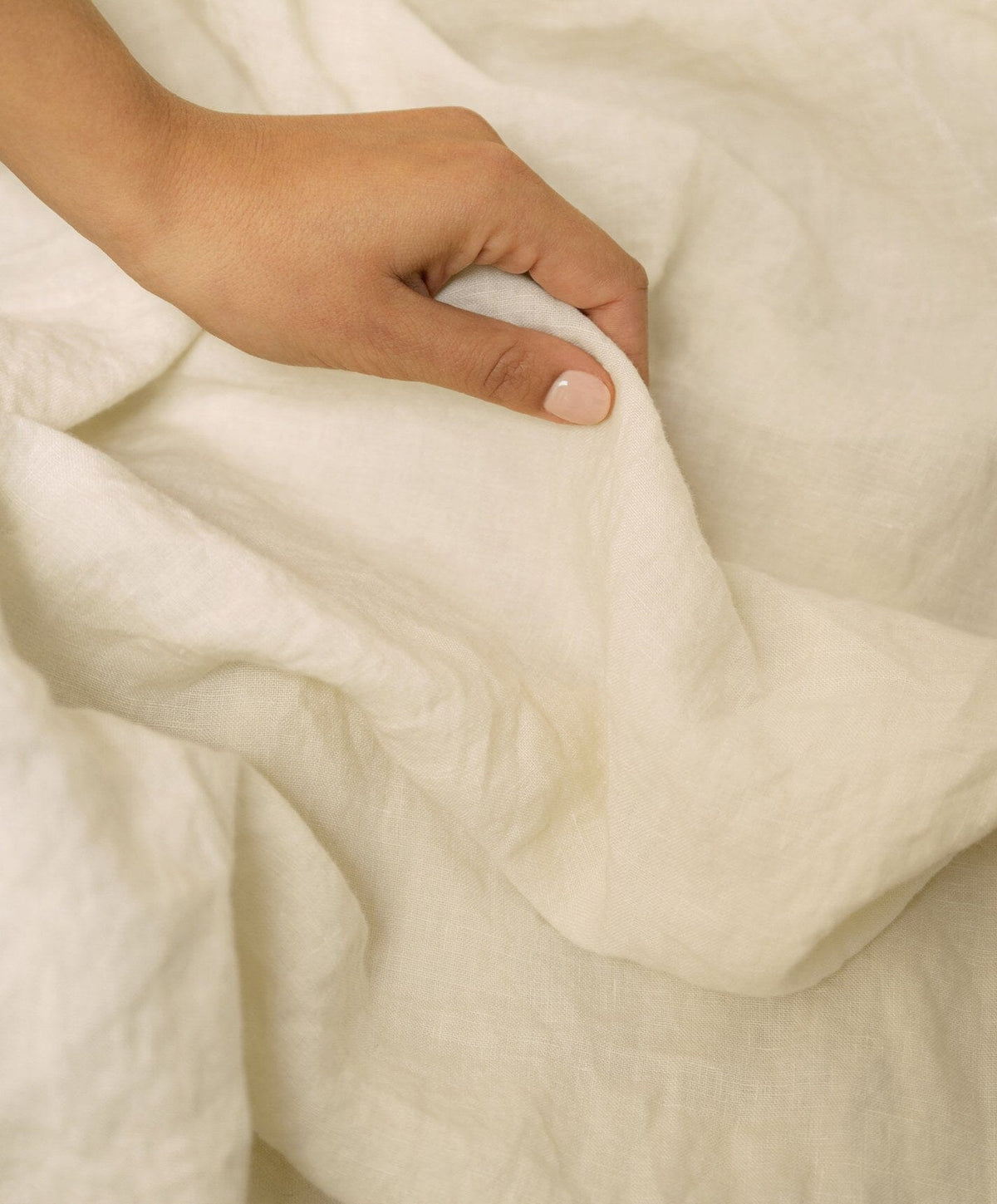 Linen Flat Sheet by Fable Home, shown in Birch Sand.