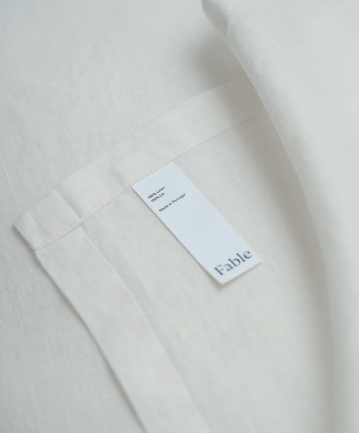 Linen Flat Sheet by Fable Home, shown in Shell White.