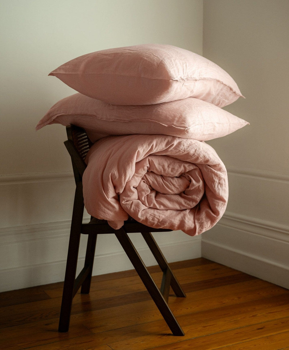 Linen Pillowcase Pair by Fable Home, shown in Autumn Rose.