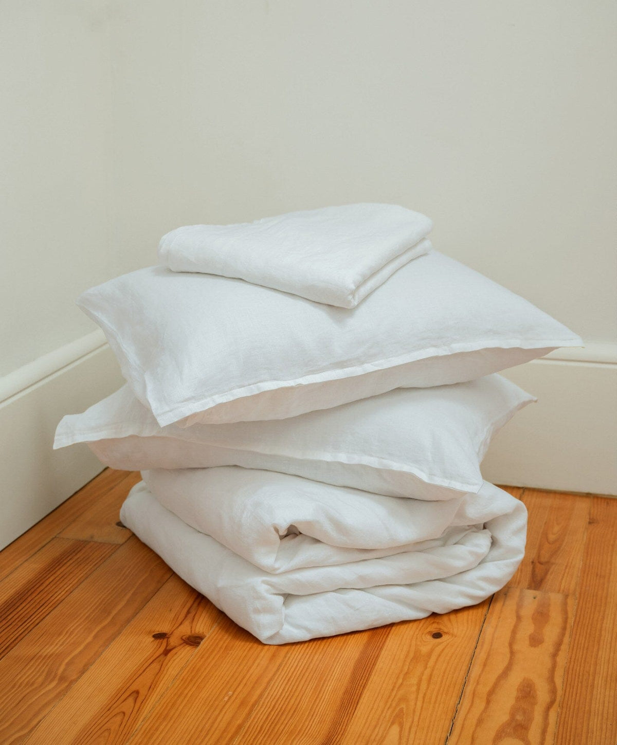 Linen Pillowcase Pair by Fable Home, shown in Shell White.