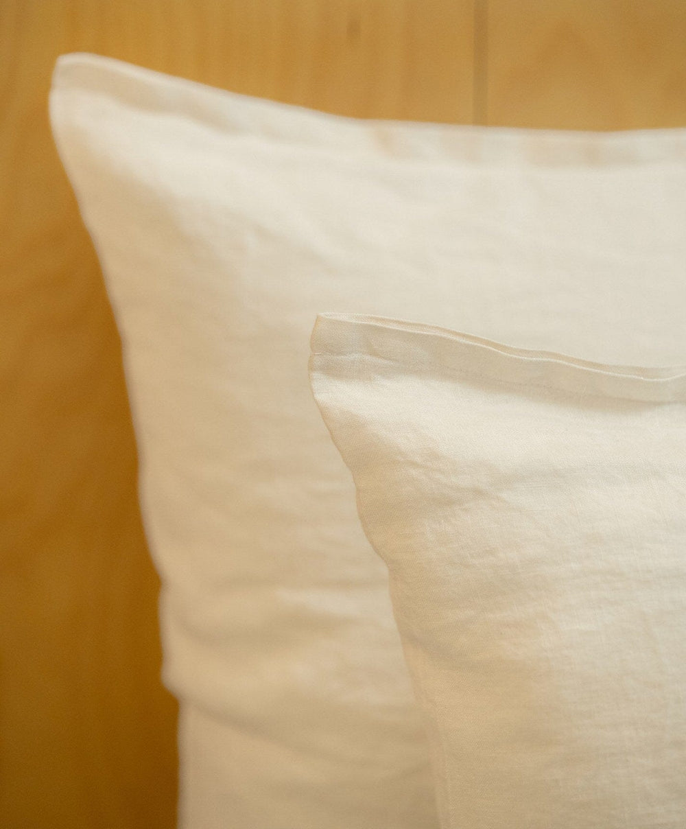 Linen Pillowcase Pair by Fable Home, shown in Birch Sand.