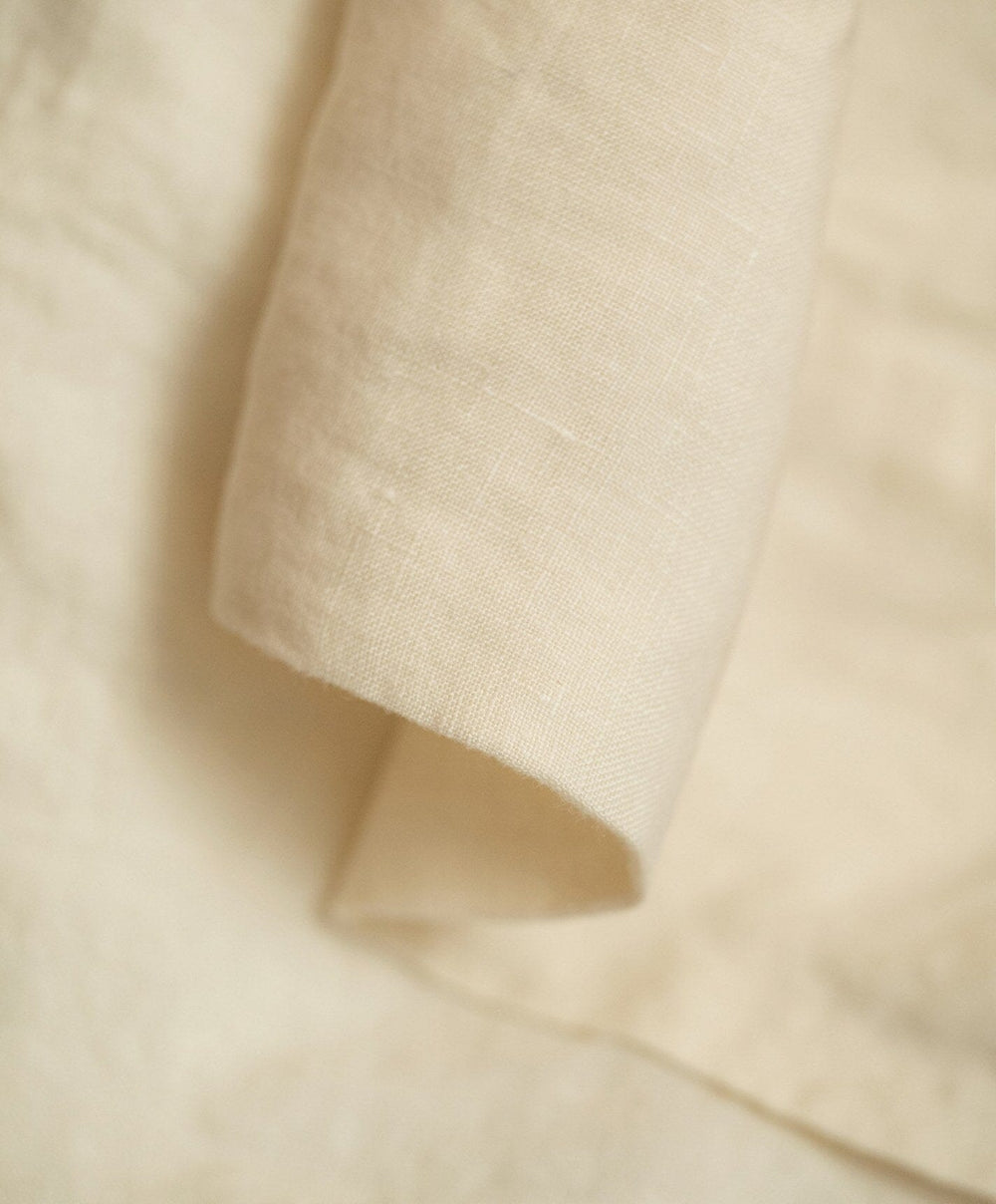 Linen Sheet Set by Fable Home, shown in Birch Sand.