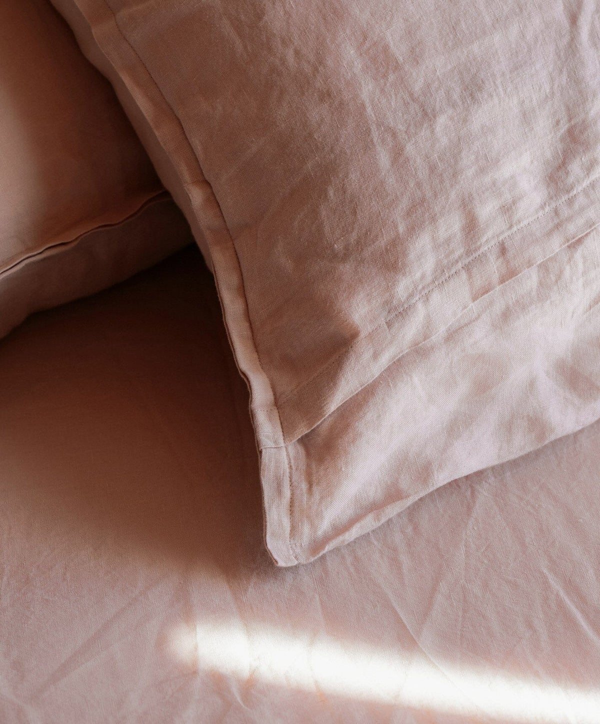 Linen Sheet Set by Fable Home, shown in Autumn Rose.
