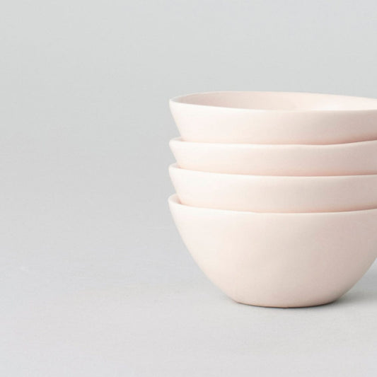 Little bowls dinnerware by Fable Home, featured in a blushpink color finish. – #blushpink
