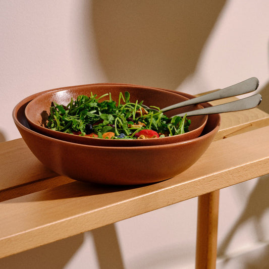 Low Serving Bowls by Fable Home, featured in a canyonclay color finish. – #canyonclay