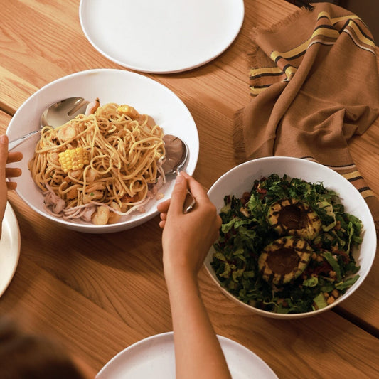 Low serving bowls serveware by Fable Home, featured in a dovegray color finish. – #dovegray