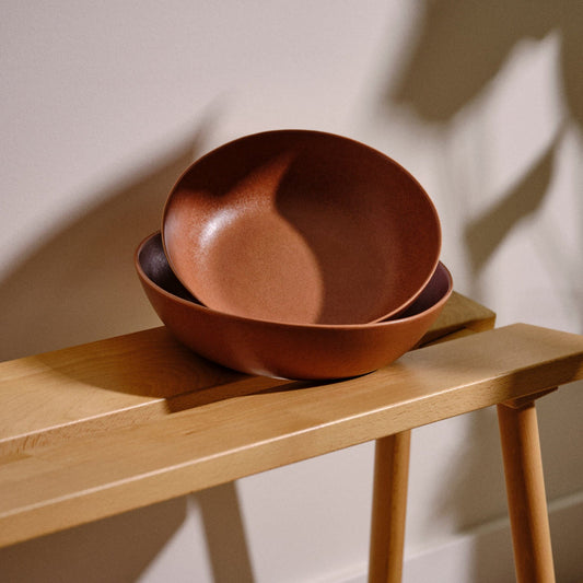 Low Serving Bowls by Fable Home, featured in a canyonclay color finish. – #canyonclay