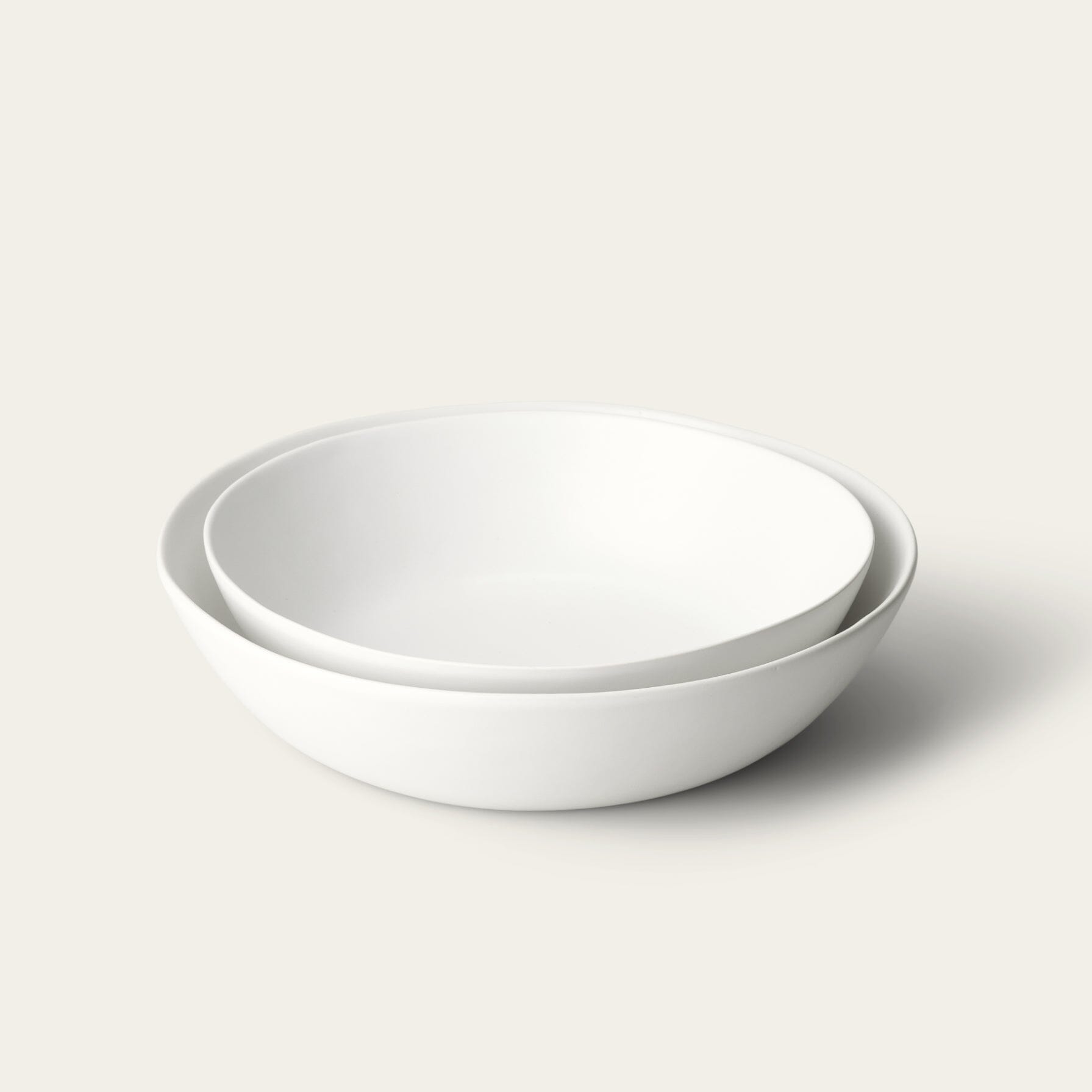 Fable Low Serving Bowls in Cloud White