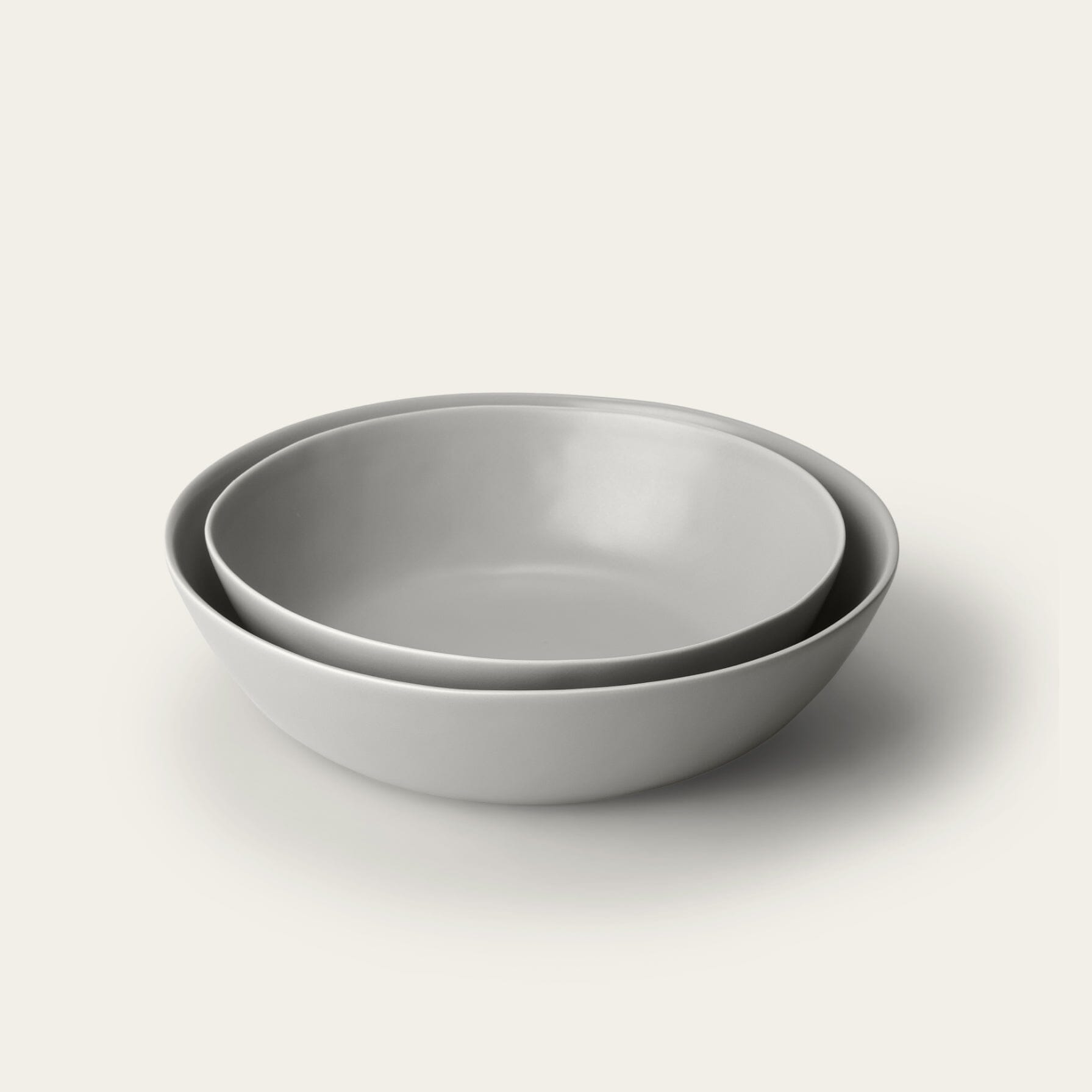 Low Serving Bowls (speckled white)