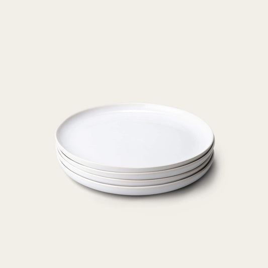 Lunch plates dinnerware by Fable Home, shown in a pearlwhite finish. – #pearlwhite
