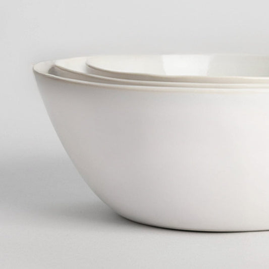 Nested serving bowls dinnerware by Fable Home, featured in a pearlwhite color finish. – #pearlwhite
