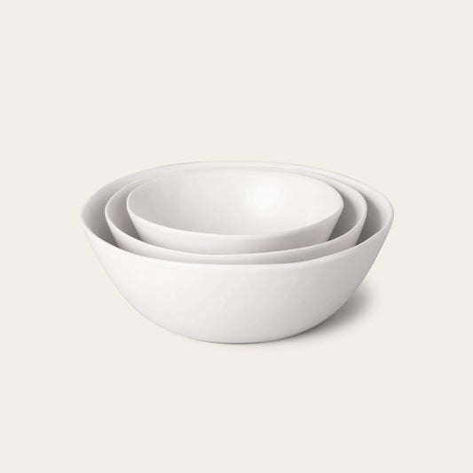 Nested serving bowls dinnerware by Fable Home, shown in a cloudwhite finish. – #cloudwhite