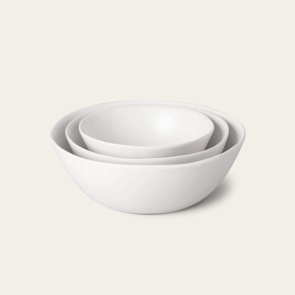 Nested serving bowls dinnerware by Fable Home, featured in a cloudwhite color finish. – #cloudwhite