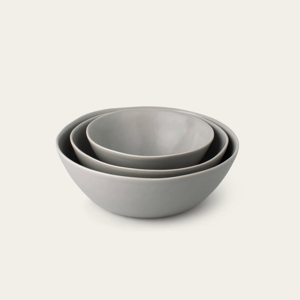 Nested serving bowls dinnerware by Fable Home, featured in a dovegray color finish. – #dovegray