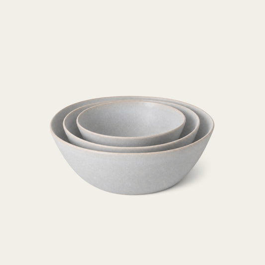 Nested Serving Bowls by Fable Home, featured in a stoneblue finish. – #stoneblue
