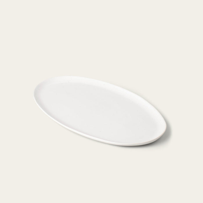Oval serving platter dinnerware by Fable Home, featured in a speckledwhite color finish. – #speckledwhite