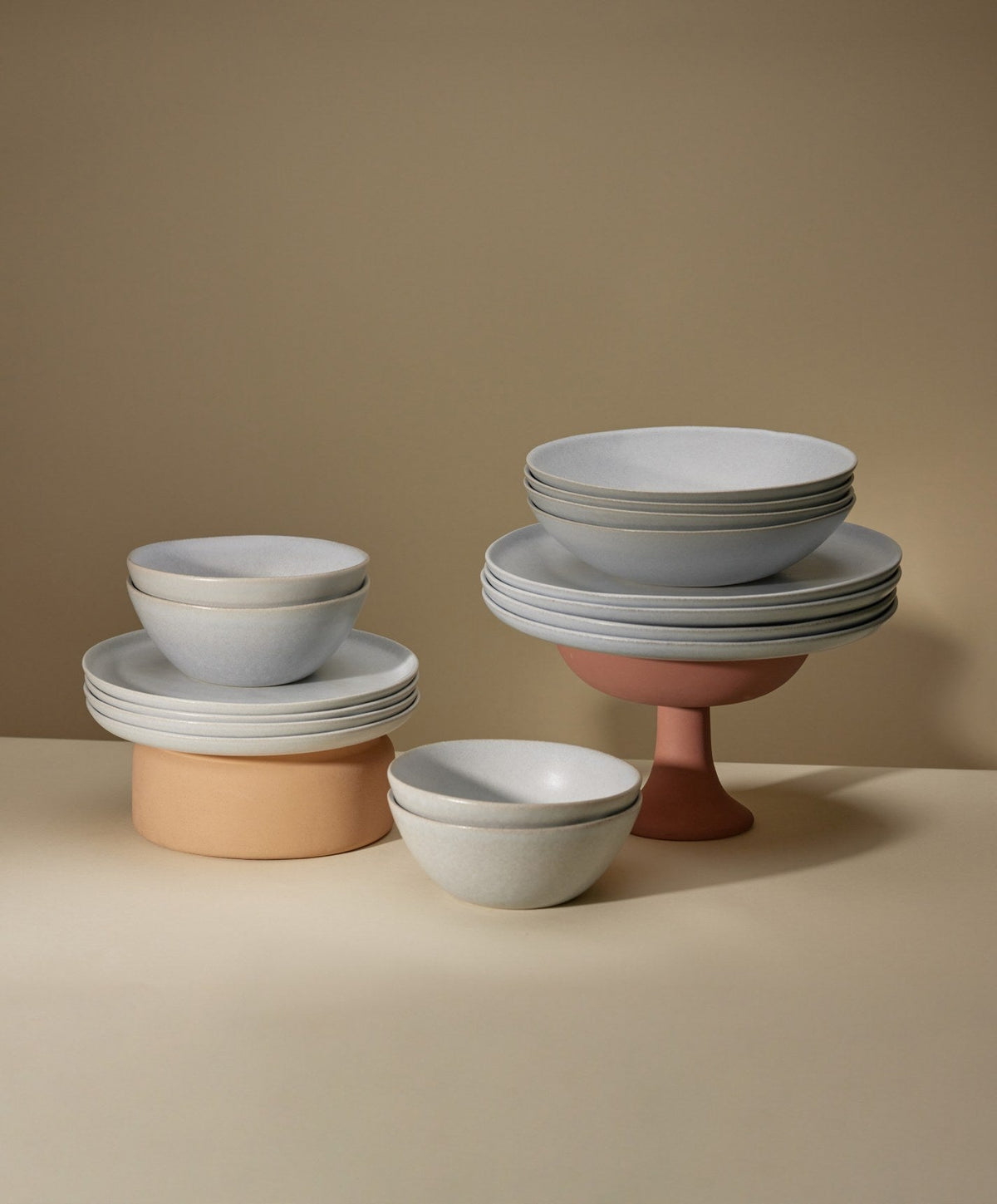 Dinnerware Set by Fable Home, shown in Stone Blue.