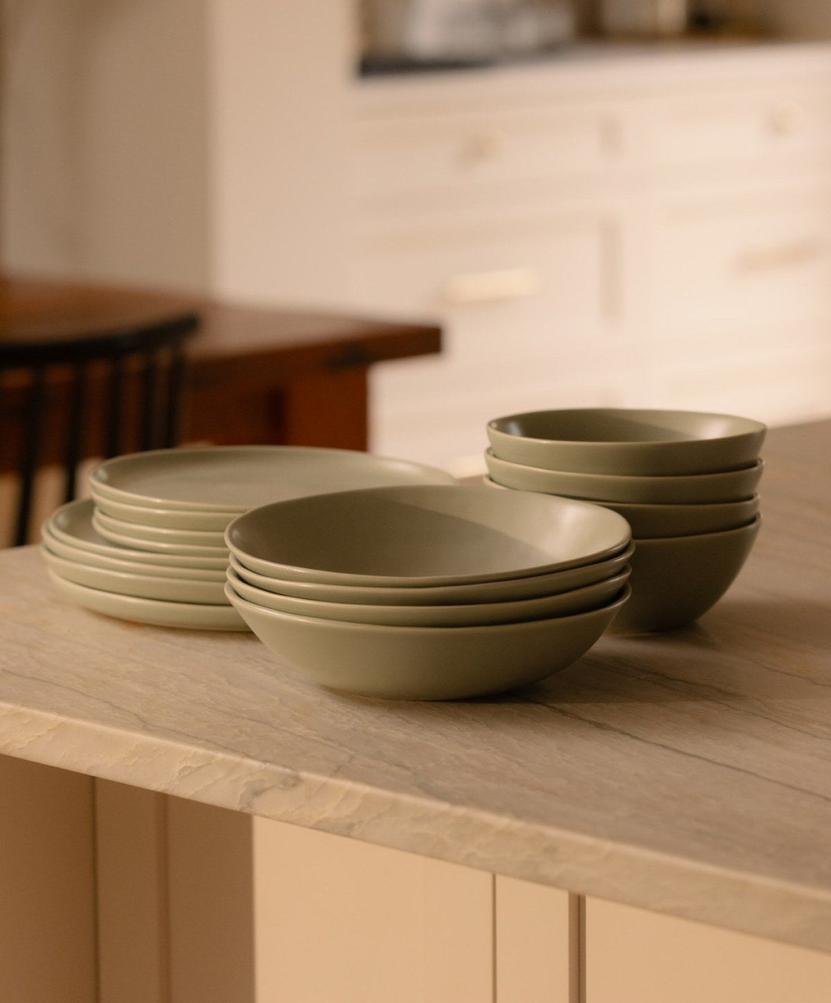 Dinnerware Set by Fable Home, shown in Beachgrass Green.