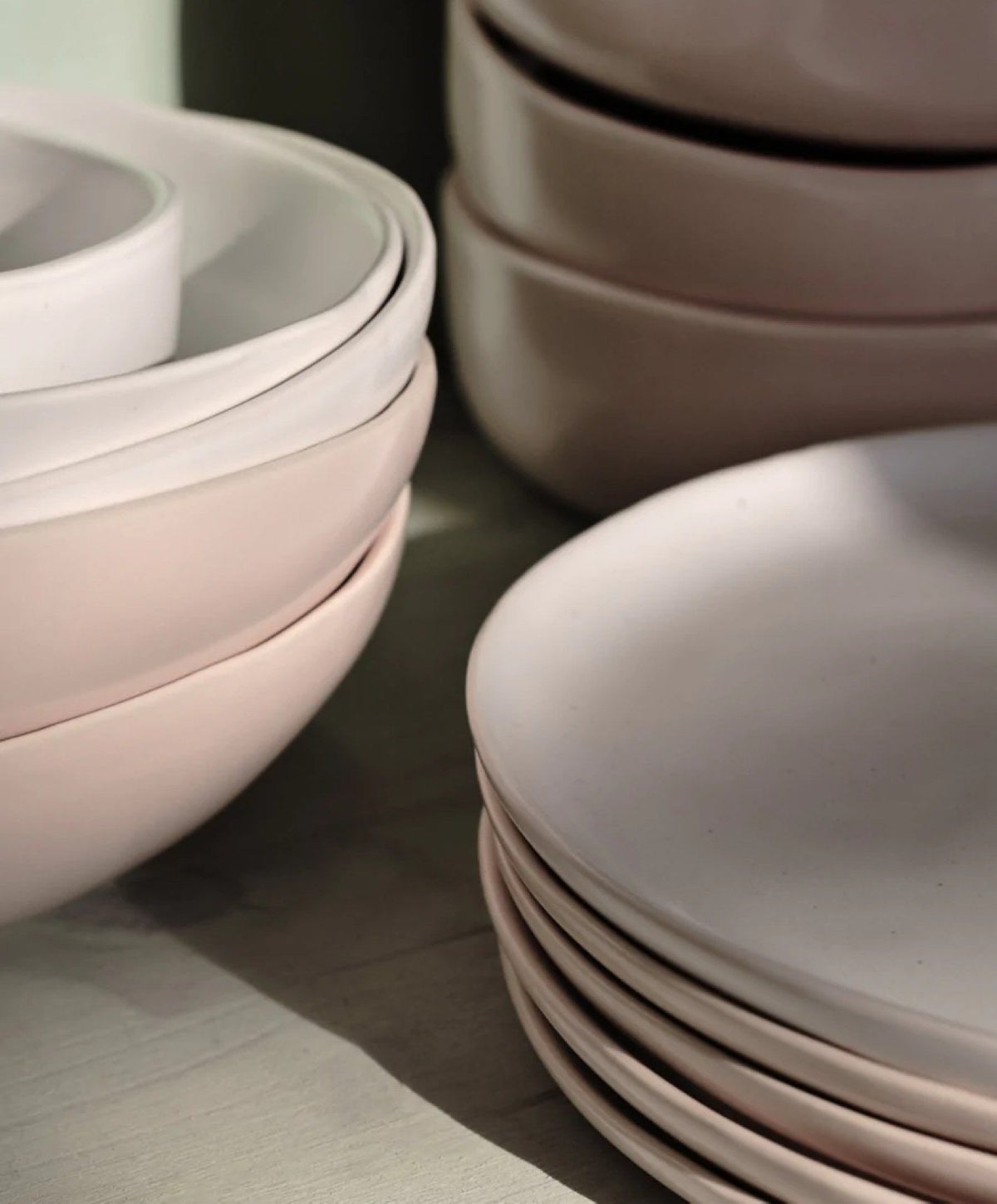 Dinnerware Set by Fable Home, shown in Blush Pink.