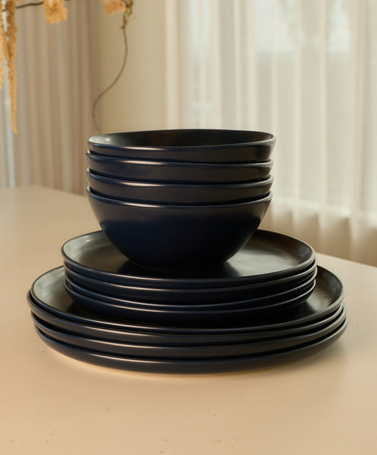 Dinnerware Set by Fable Home, shown in Midnight Blue.