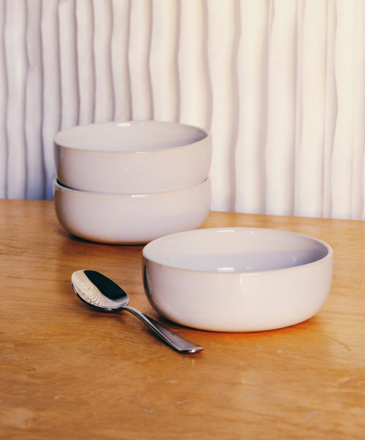 Cereal Bowls by Fable Home, shown in Pearl White.