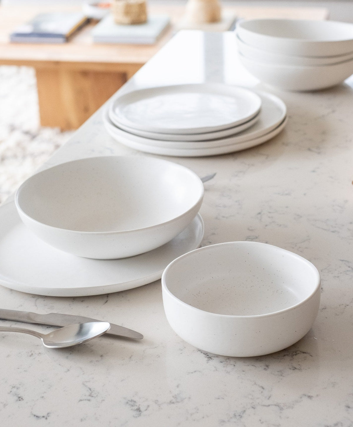 Cereal Bowls by Fable Home, shown in Speckled White.