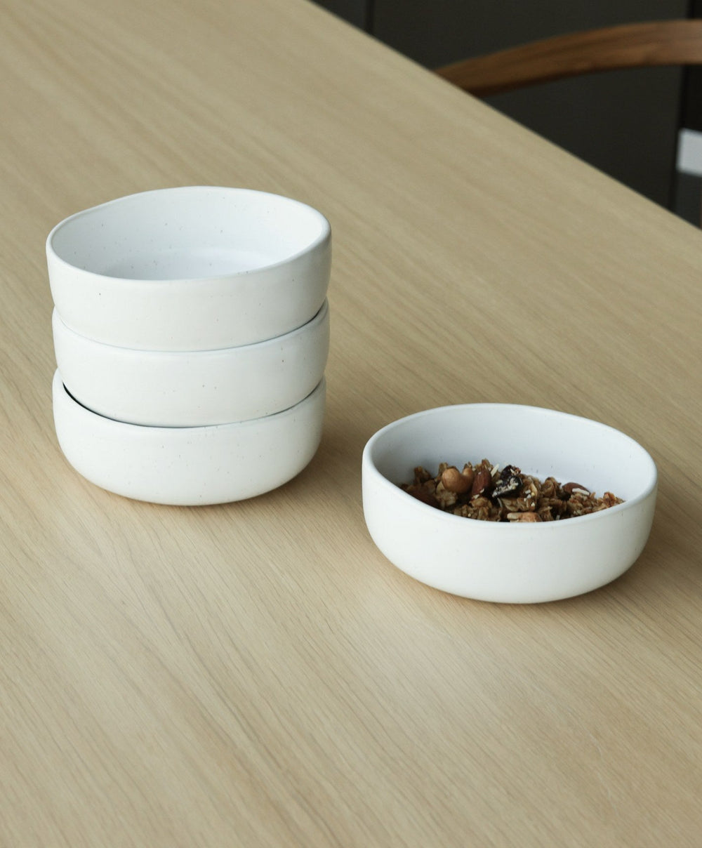 Cereal Bowls by Fable Home, shown in Speckled White.