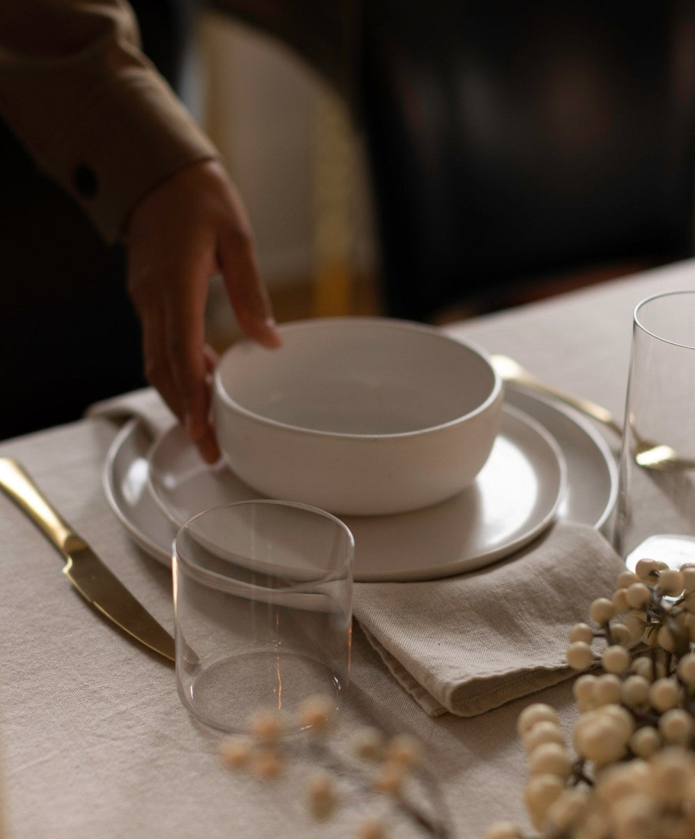 Cereal Bowls by Fable Home, shown in Speckled White.