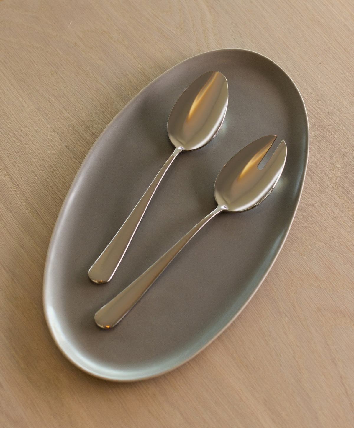 Serving Spoons by Fable Home, shown in Matte Silver.