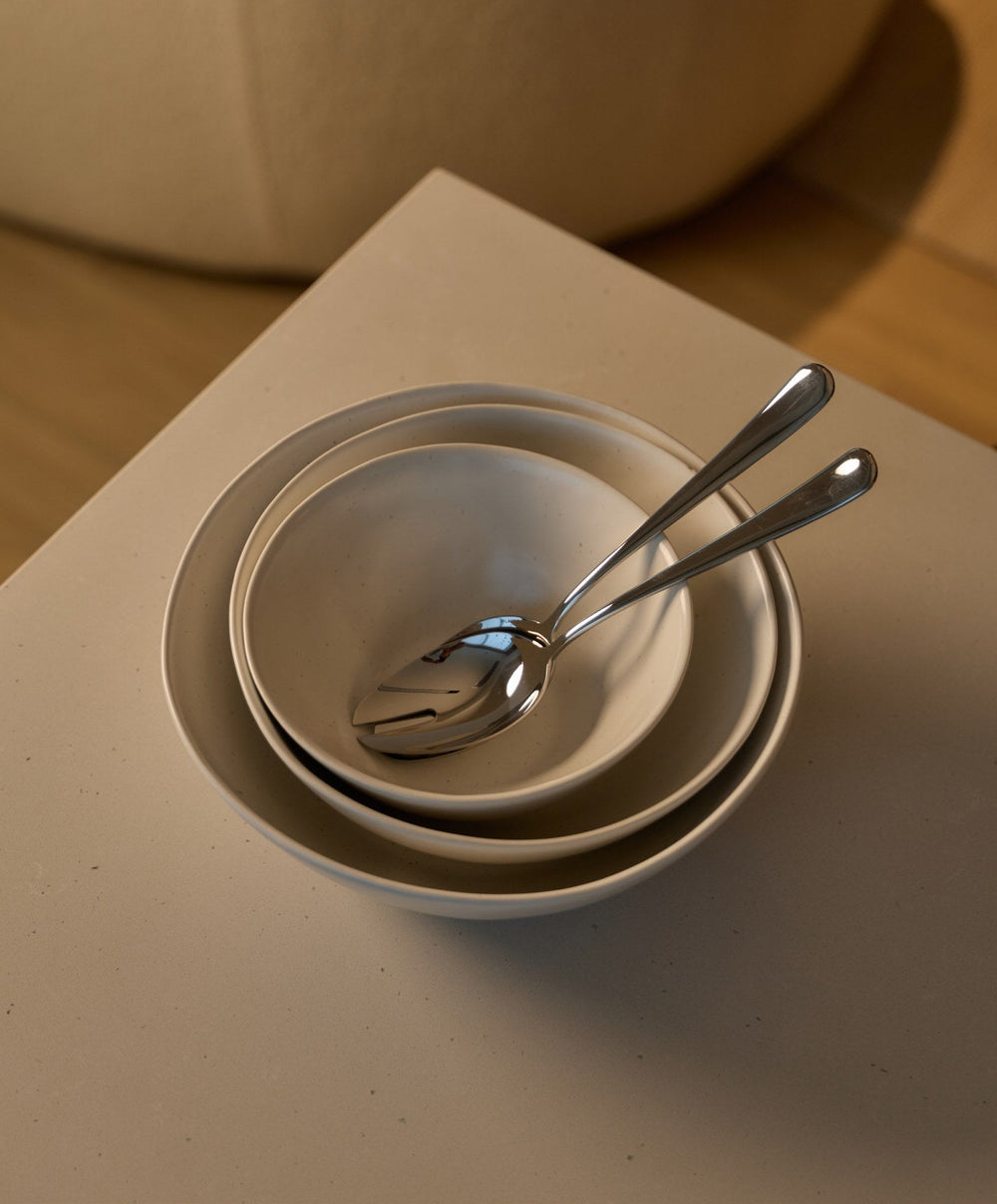 Serving Spoons by Fable Home, shown in Polished Silver.