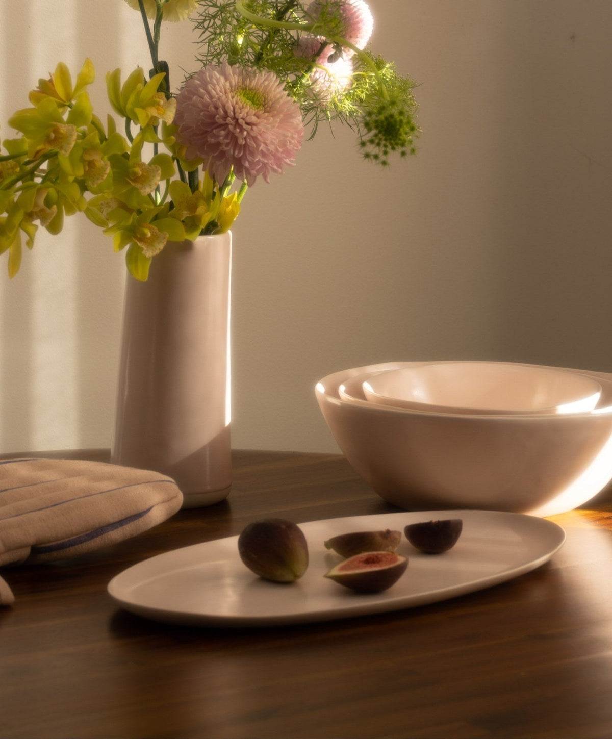Oval Serving Platter by Fable Home, shown in Blush Pink.