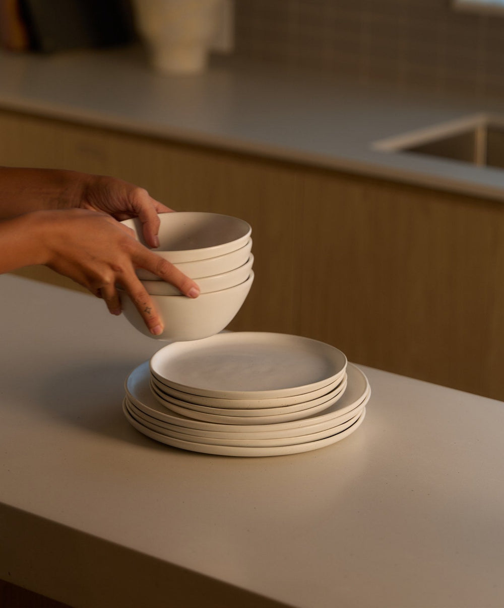 Breakfast Bowls by Fable Home, shown in Speckled White.