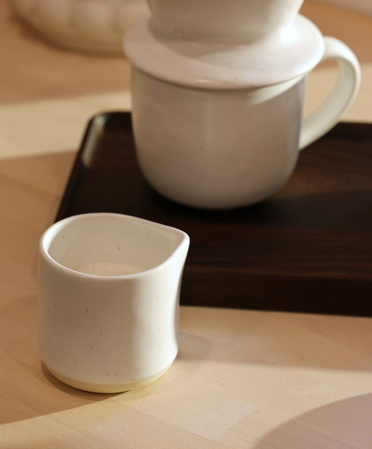 Small Carafe by Fable Home, shown in Speckled White.