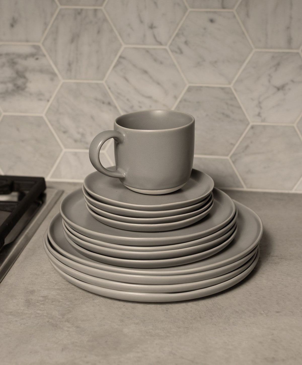 Salad Plates by Fable Home, shown in Dove Gray.