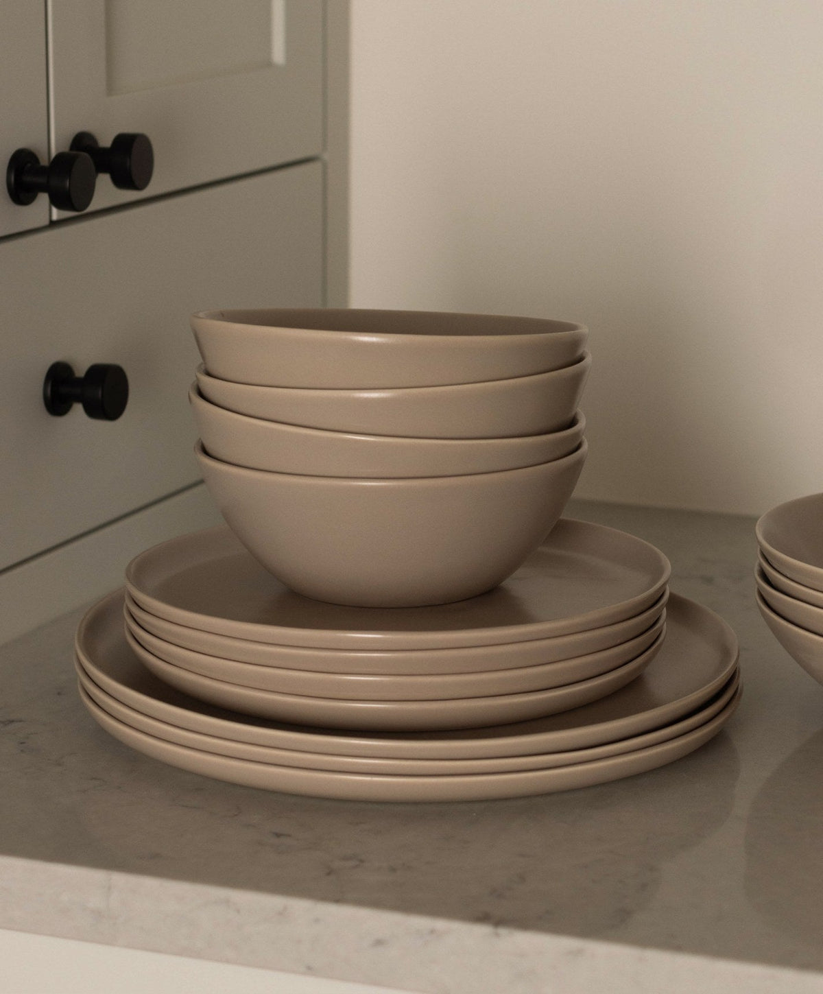 Dinner Plates by Fable Home, shown in Desert Taupe.