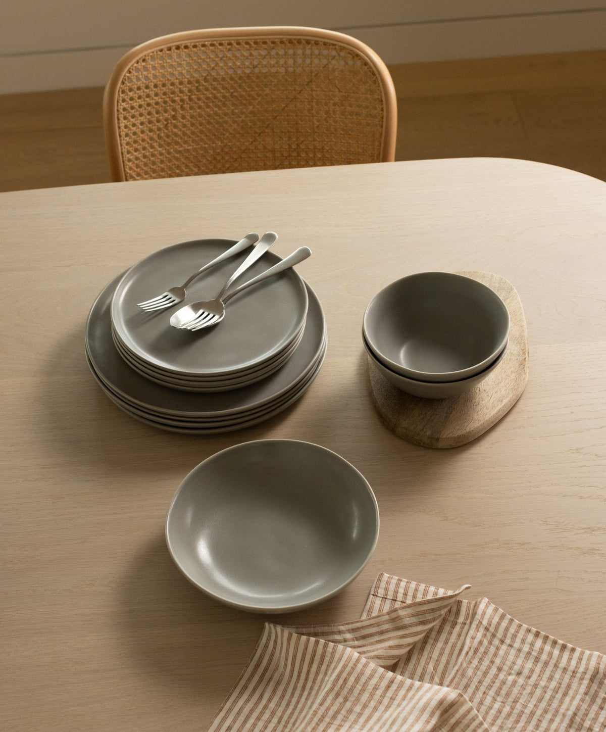 Pasta Bowls by Fable Home, shown in Dove Gray.