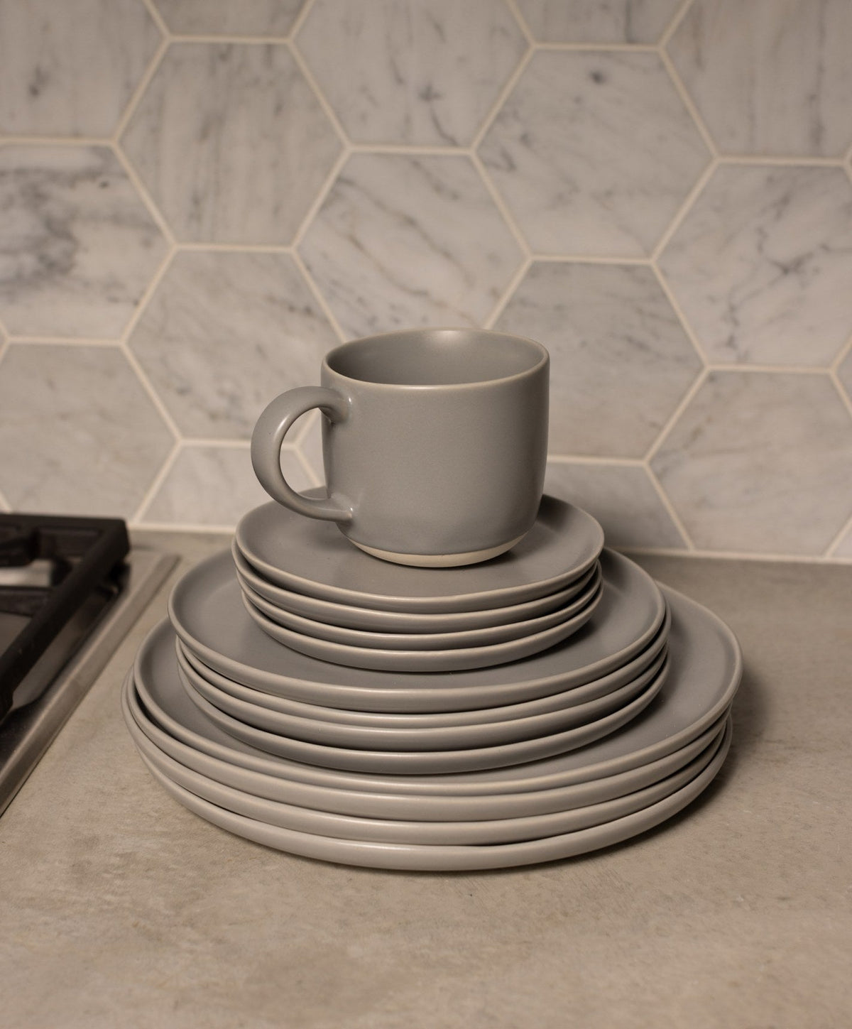 Dinner Plates by Fable Home, shown in Dove Gray.