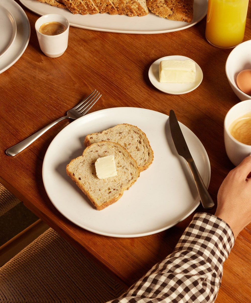 Dinner Plates by Fable Home, shown in Speckled White.