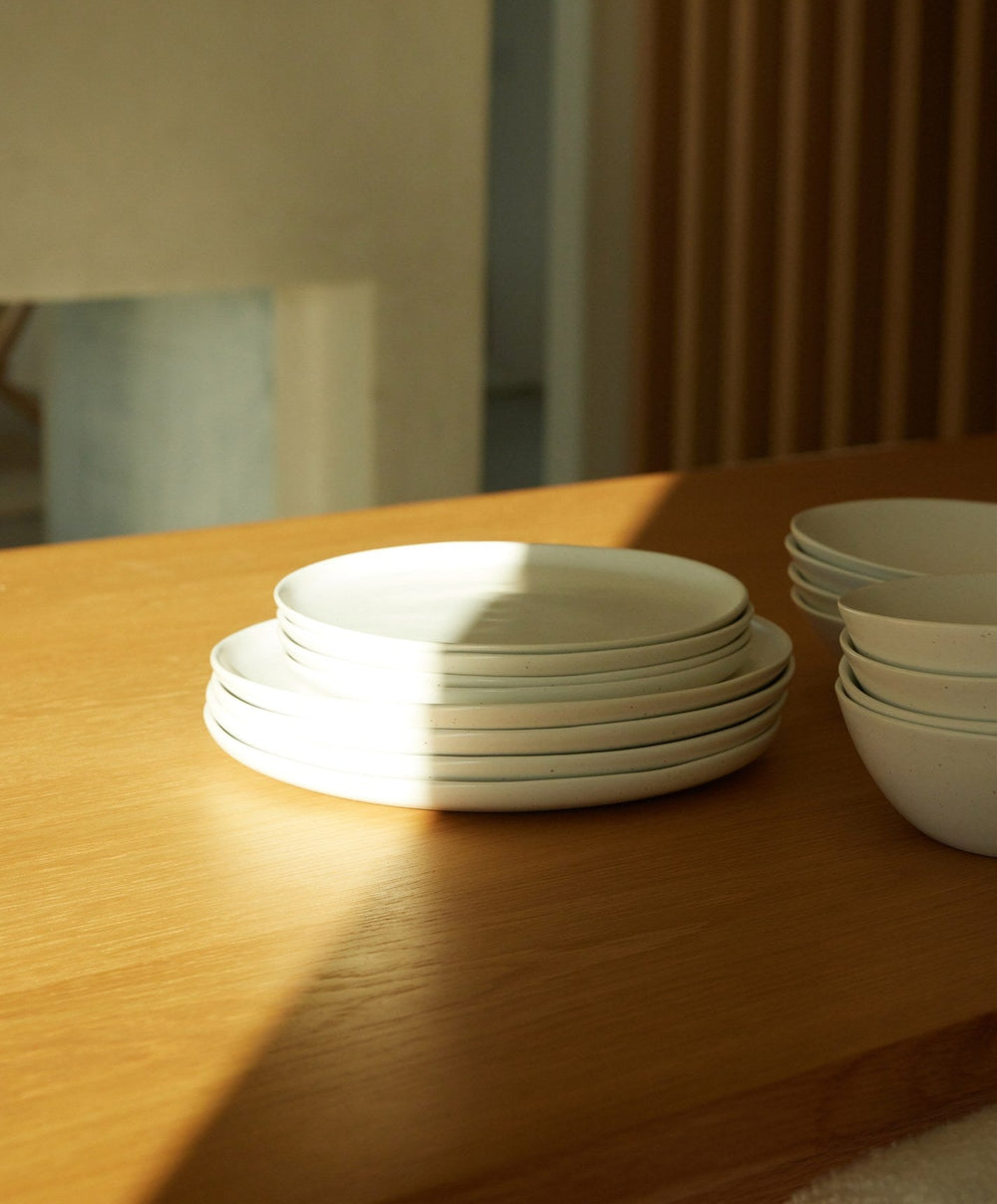 Dinner Plates by Fable Home, shown in Speckled White.