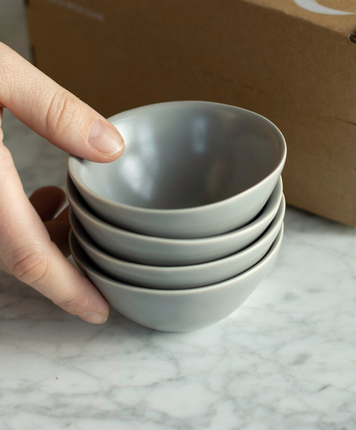 Little Bowls by Fable Home, shown in Dove Gray.