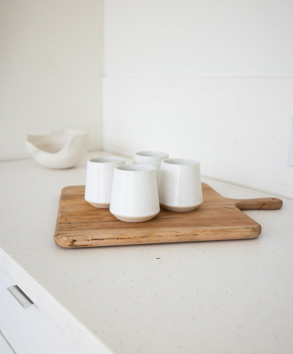 Cups by Fable Home, shown in Speckled White.