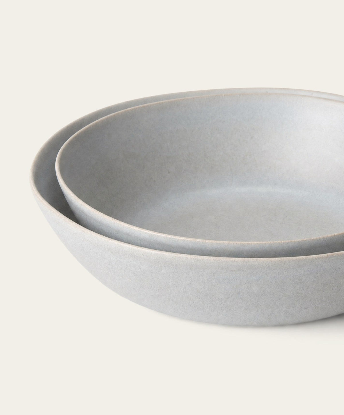Low Serving Bowls by Fable Home, shown in Stone Blue.