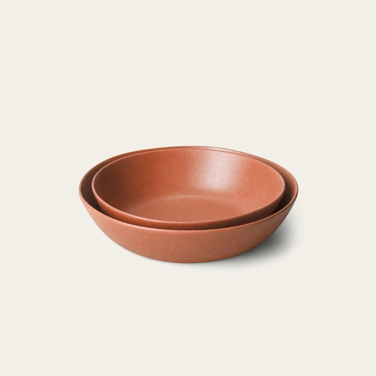Low Serving Bowls by Fable Home, shown in Canyon Clay.