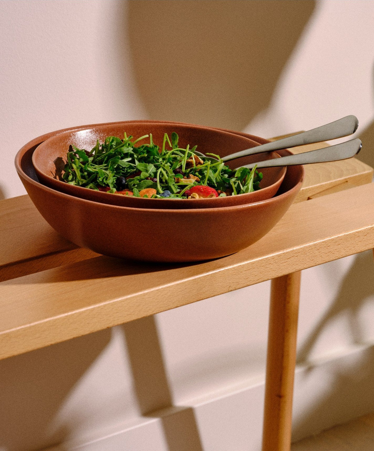 Low Serving Bowls by Fable Home, shown in Canyon Clay.