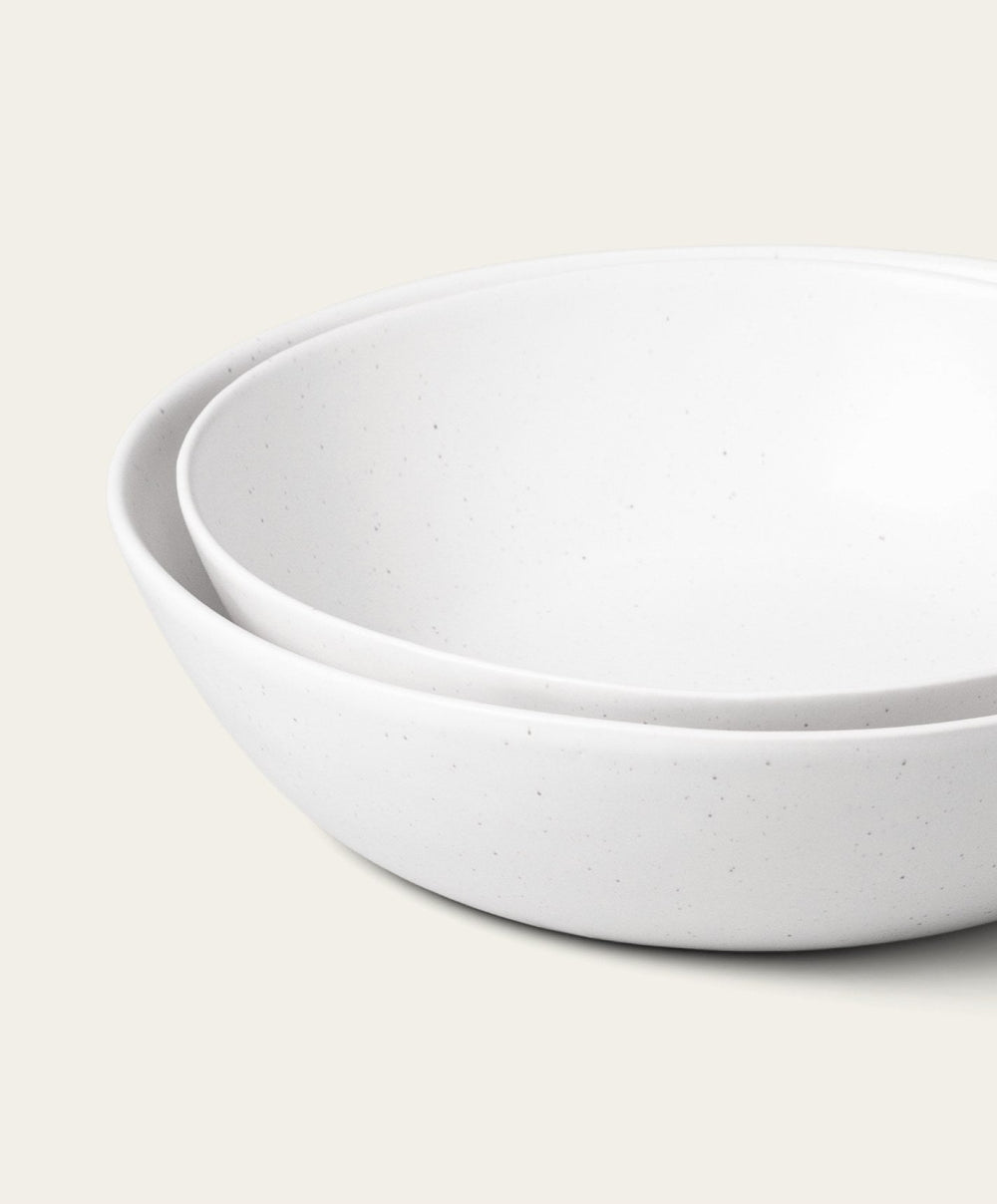 Low Serving Bowls by Fable Home, shown in Speckled White.