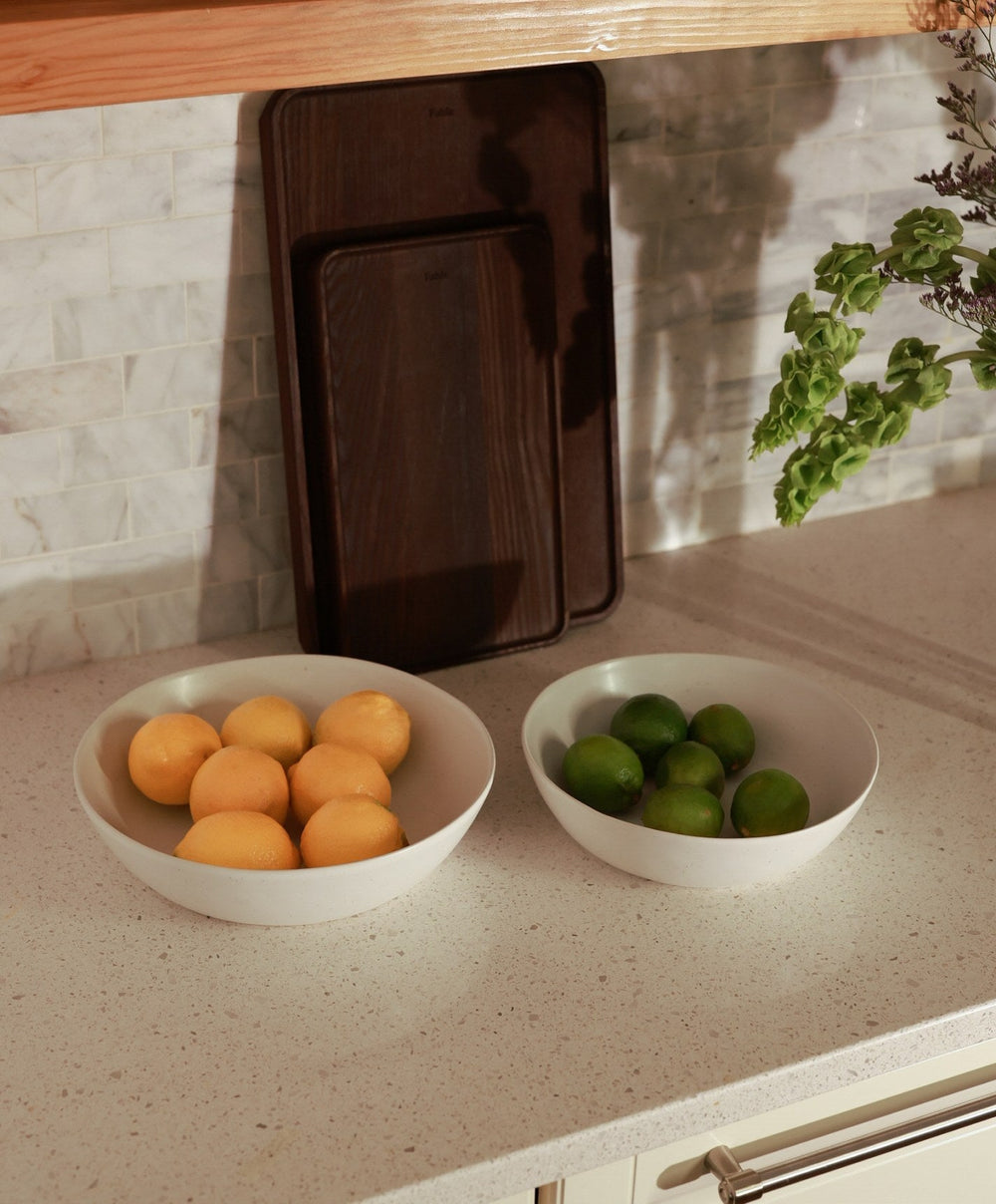 Low Serving Bowls by Fable Home, shown in Speckled White.