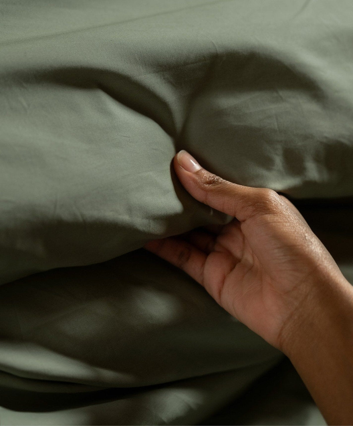 Percale Complete Bed Set by Fable Home, shown in Juniper Green.