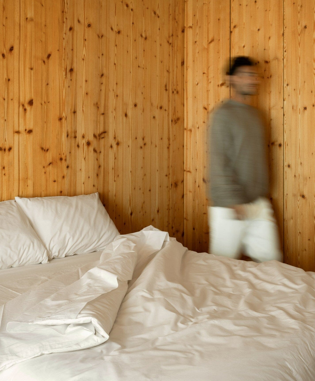 Percale Complete Bed Set by Fable Home, shown in Birch Sand.
